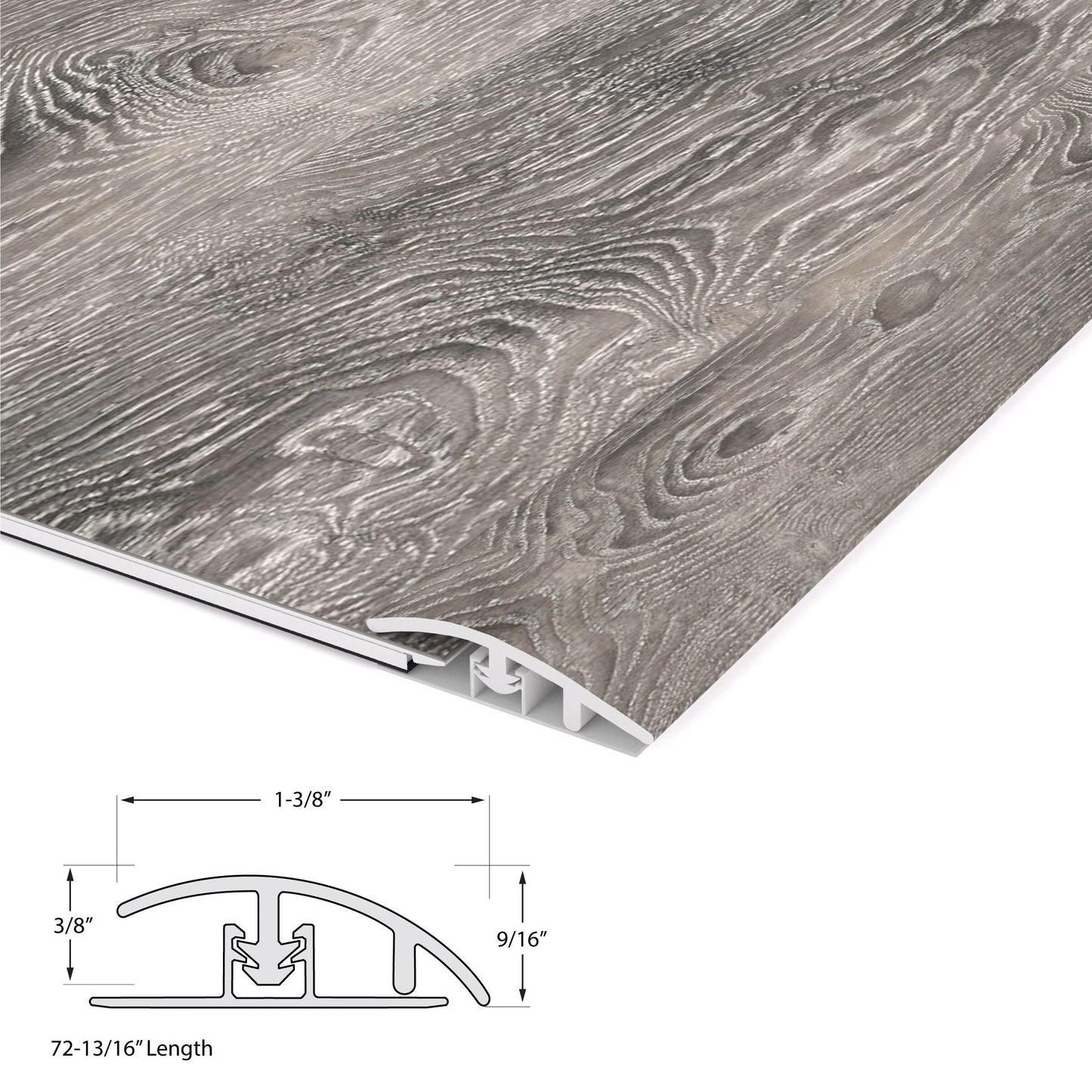 CALI Oceanic Oak 1.31-in x 72.83-in Vinyl Floor Reducer