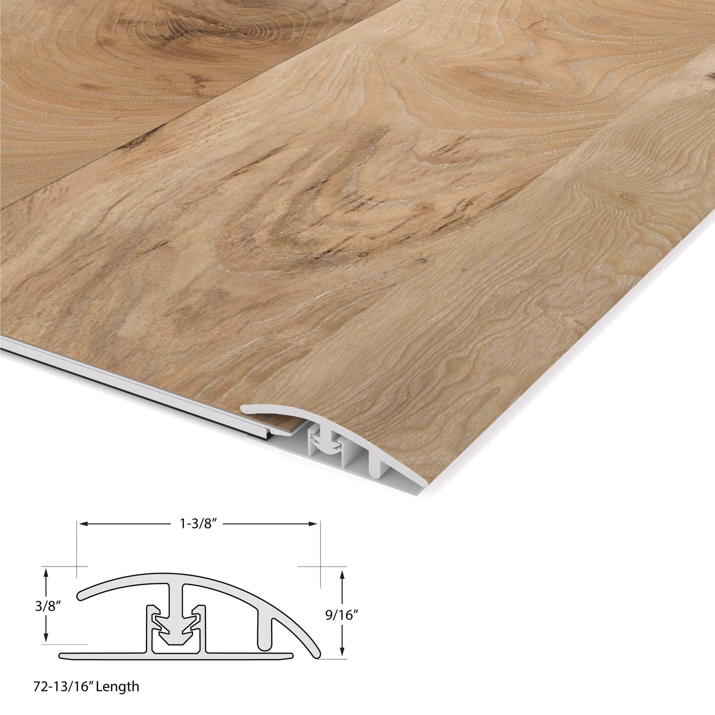 CALI Seaboard Oak 1.31-in x 72.83-in Vinyl Floor Reducer