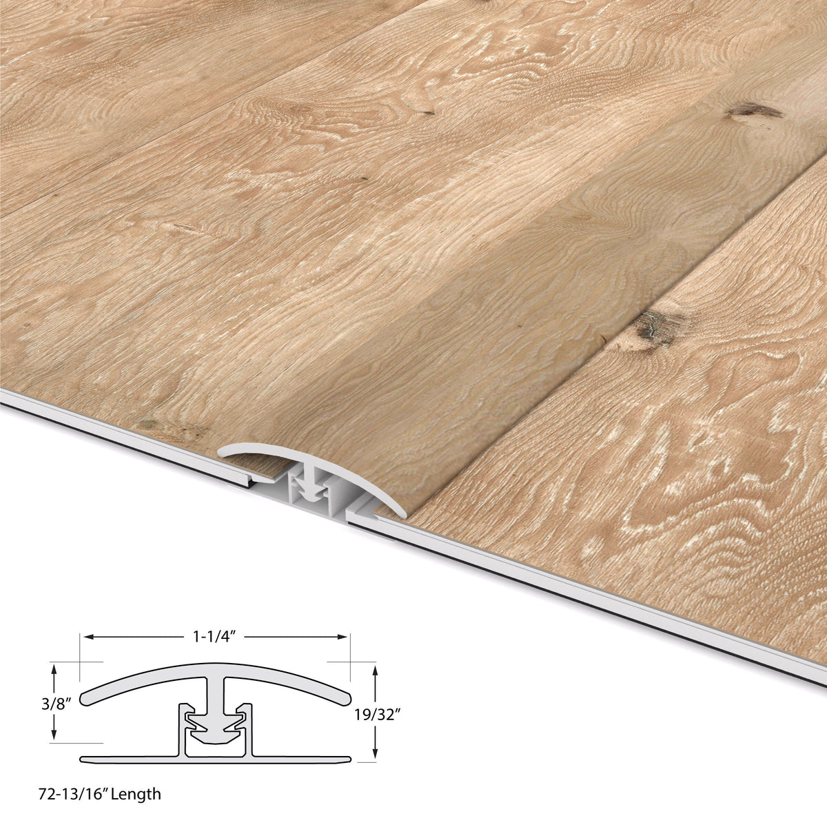 CALI 1.25-in x 72.83-in Seaboard Oak Vinyl Floor T-Moulding