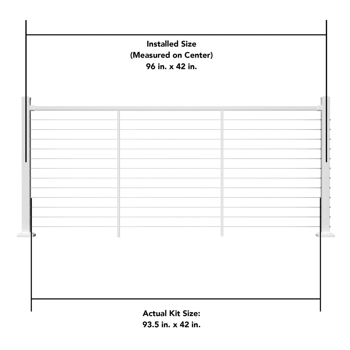 Deckorators Contemporary cable 8-ft x 42-in Textured White Aluminum Deck Cable Rail Kit