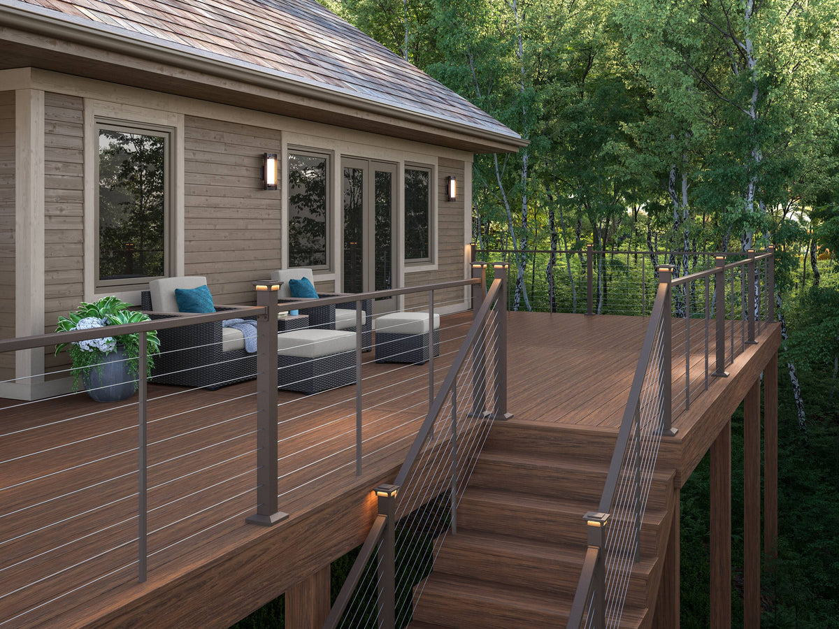 Deckorators Contemporary cable 8-ft x 42-in Weathered Brown Aluminum Deck Cable Rail Kit