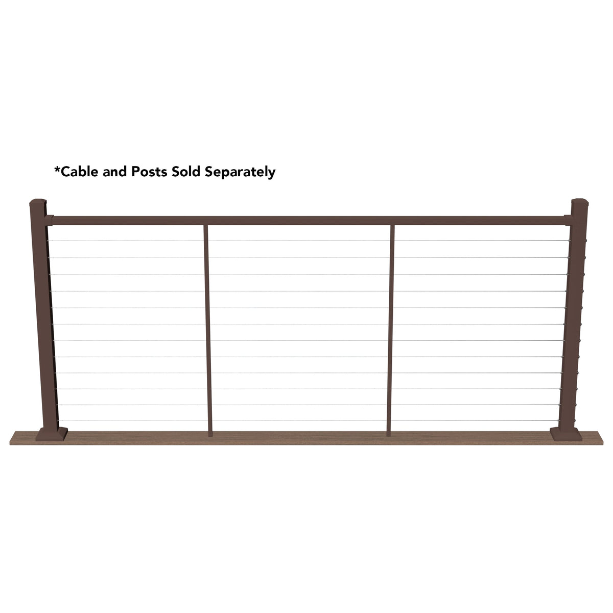 Deckorators Contemporary cable 8-ft x 42-in Weathered Brown Aluminum Deck Cable Rail Kit