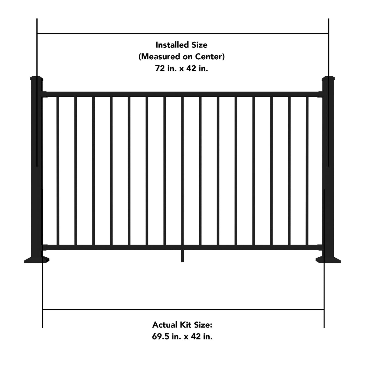 Deckorators Rapid Rail 6-ft x 42-in Matte Black Aluminum Deck Rail Kit