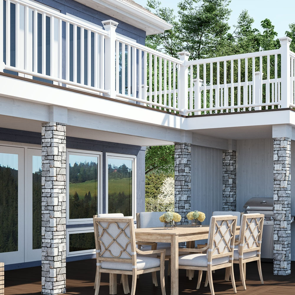 Deckorators Grab and Go 8-ft x 36-in White Composite Deck Rail Kit