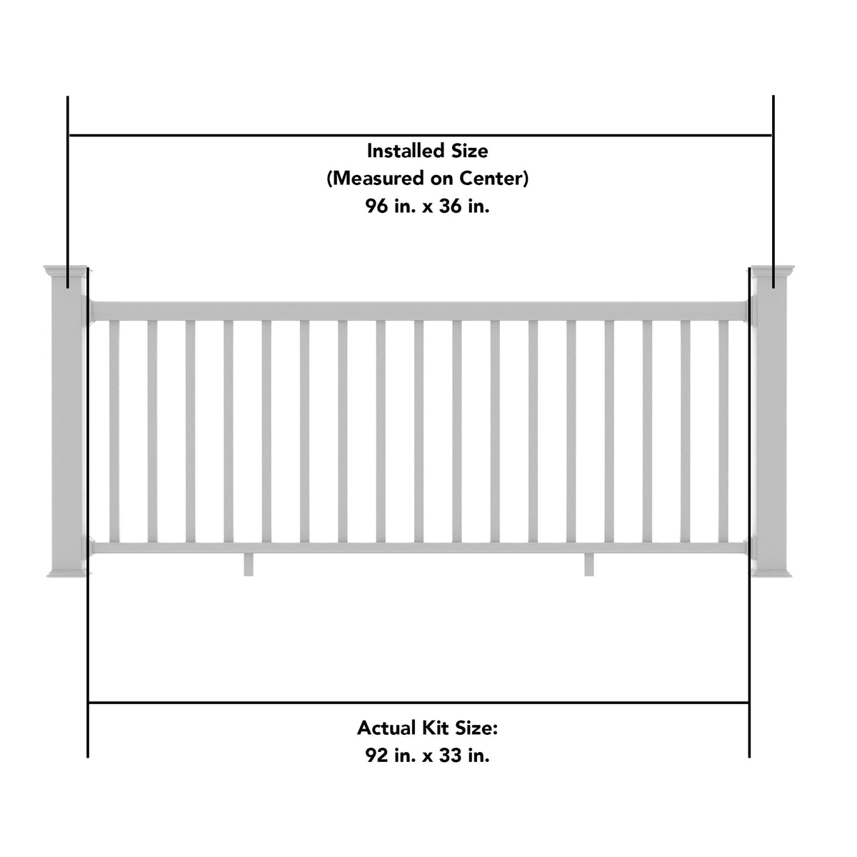 Deckorators Grab and Go 8-ft x 36-in White Composite Deck Rail Kit