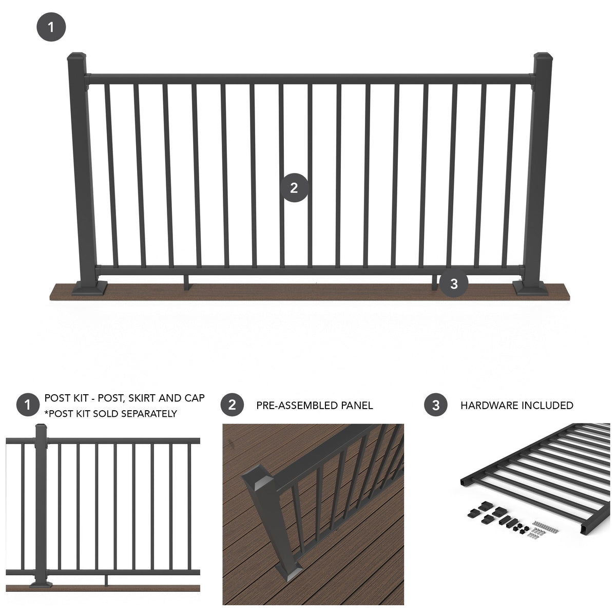 Deckorators Pre-Assembled Aluminum  Aluminum Deck Rail Kit