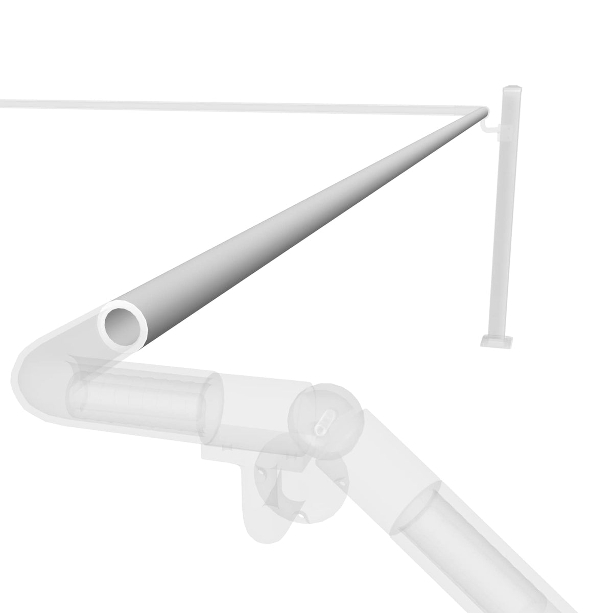 Deckorators ADA-Compliant 8-ft x 2-in Textured White Aluminum Deck Handrail Kit