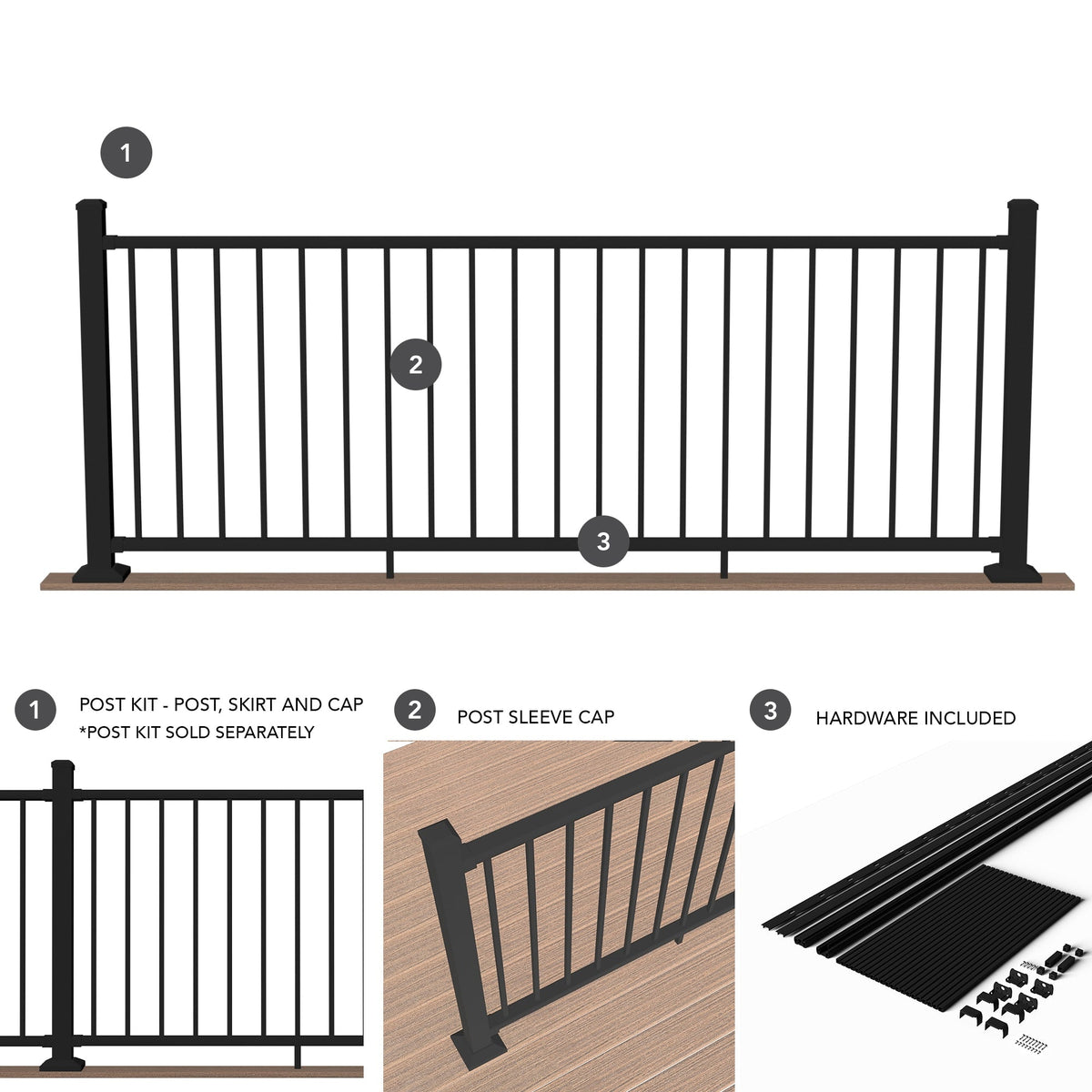 Deckorators Rapid Rail Matte Black Aluminum Deck Rail Kit