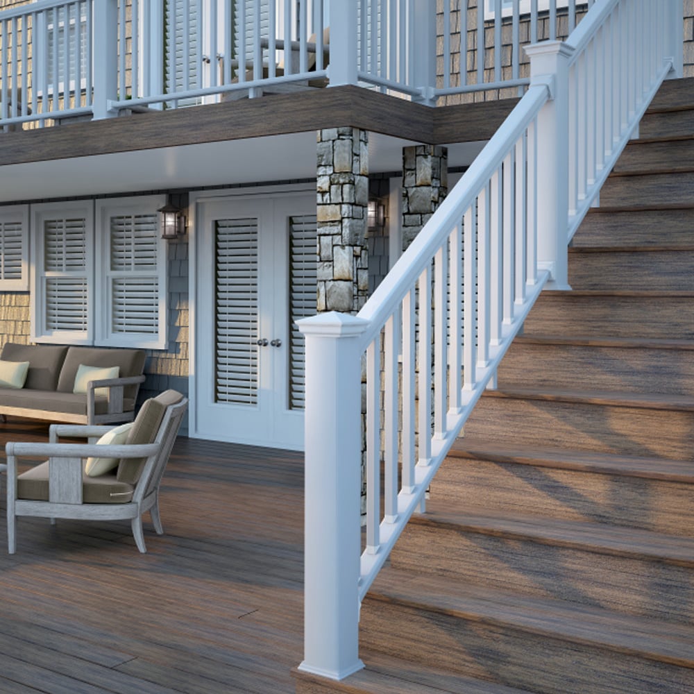Deckorators Grab and Go White Composite Deck Stair Rail Kit