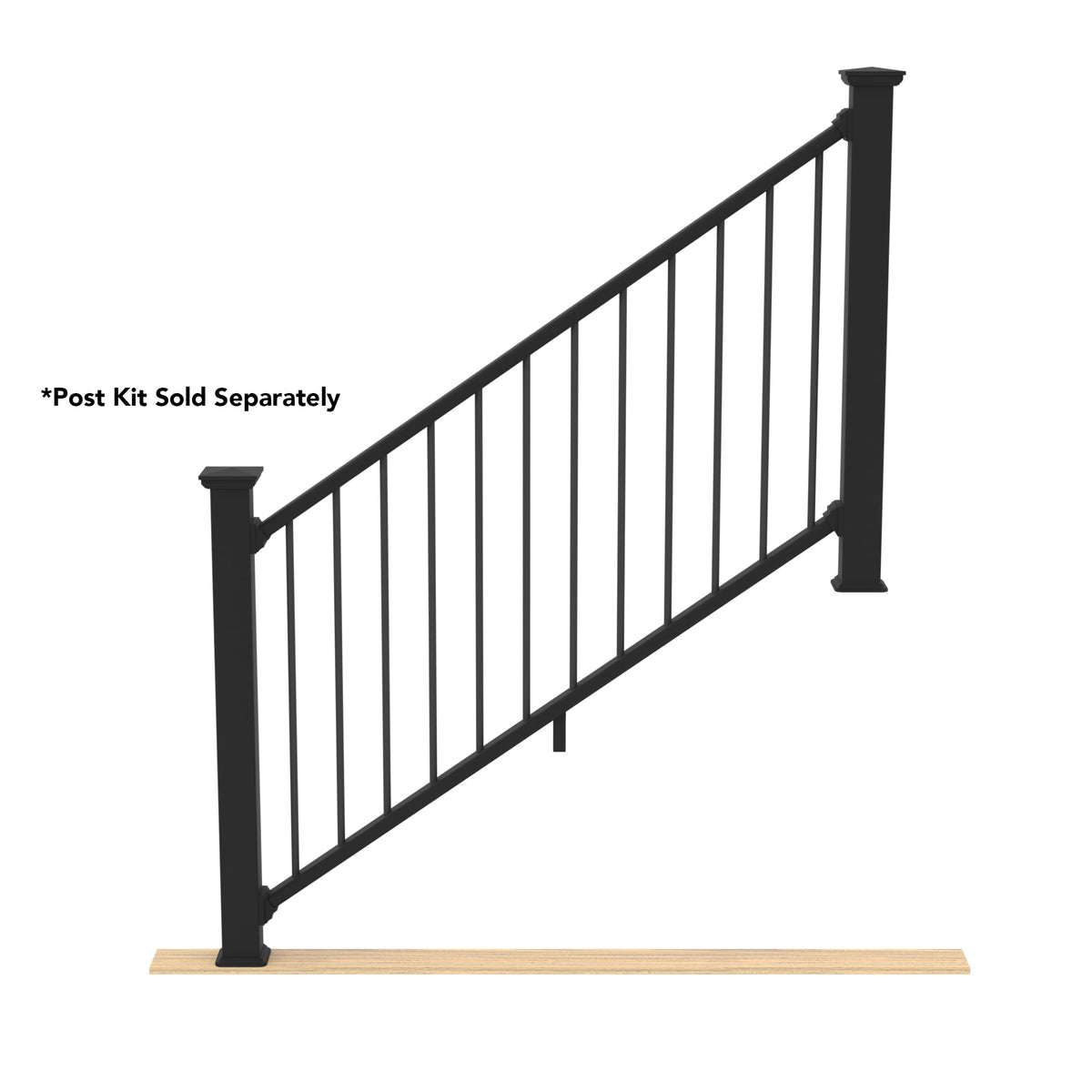 Deckorators Grab and Go 6-ft x 36-in Black Composite Deck Stair Rail Kit