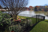 Fortress Building Products Versai 5-ft H x 8-ft W Gloss Black Steel Spaced Picket Flat-top Privacy Fence Panel