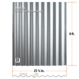 Gibraltar Building Products Corrugated Galvanized Steel Roof Panel, Metallic Finish, 2.145-ft x 8-ft (31-Gauge)
