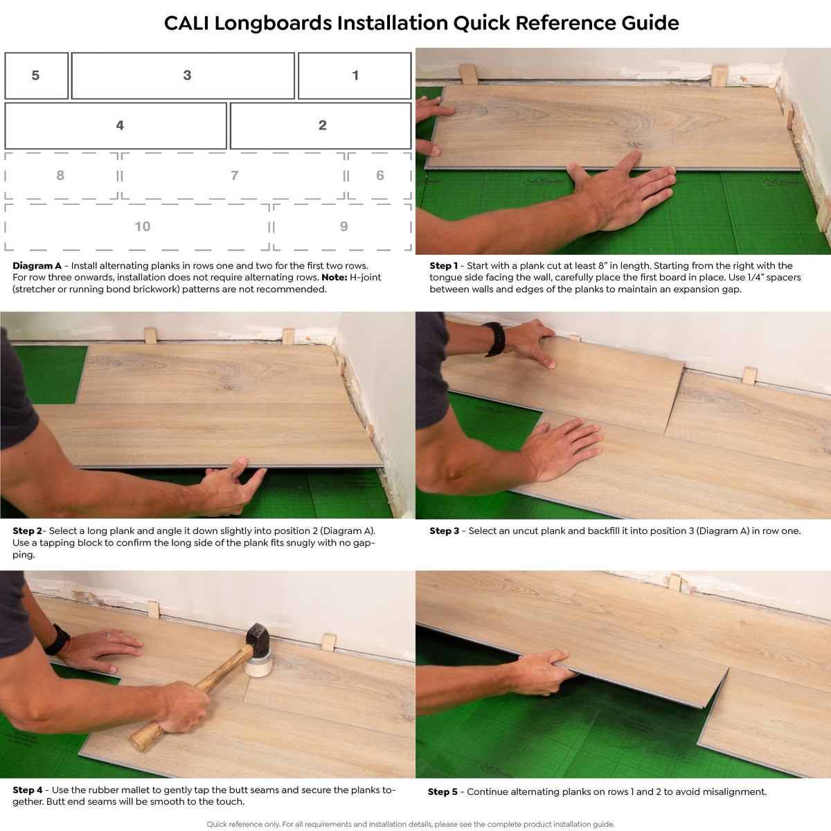 CALI Longboard Vinyl Pro Luxury Vinyl Plank Flooring, Point Break Pine, 6 Planks per Carton, 9-in x 70.87-in