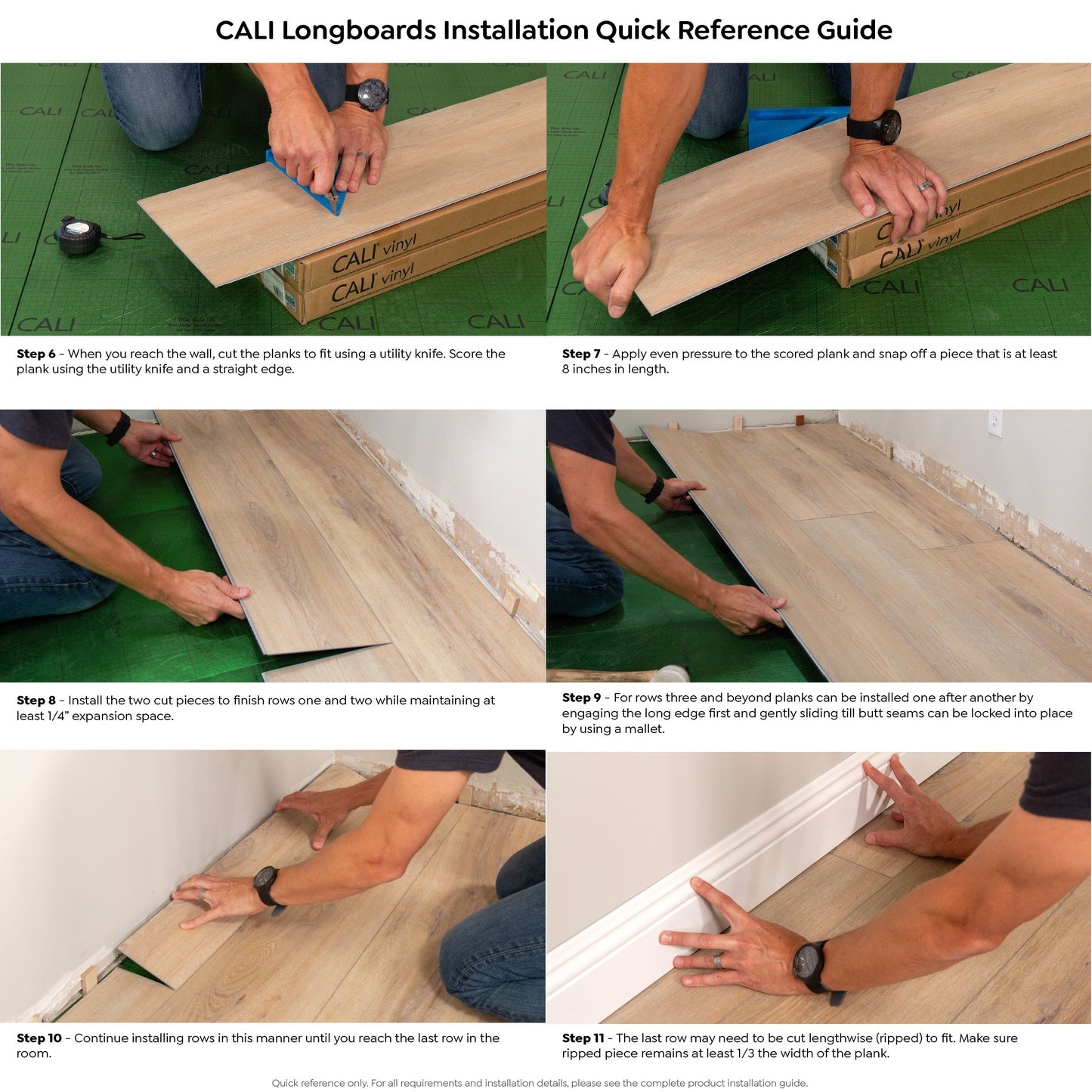 CALI Longboards Vinyl Pro Point Break Pine 9-in W x 70.87-in L x 8-mm T Waterproof Interlocking Luxury Vinyl Plank Flooring, 20-mil Wear Layer (26.62-sq ft/Carton)
