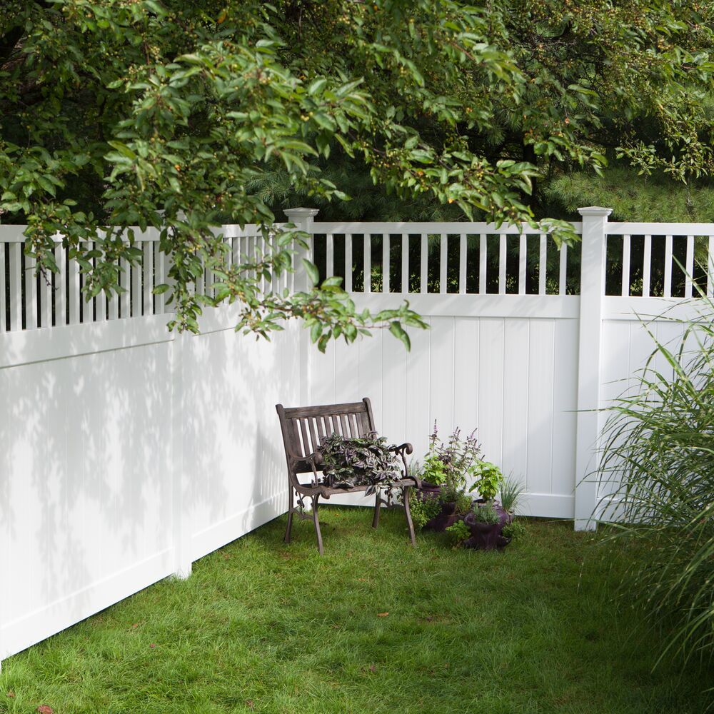 Freedom Bexley 6-ft H x 6-ft W White Vinyl Fence Panel (Unassembled)