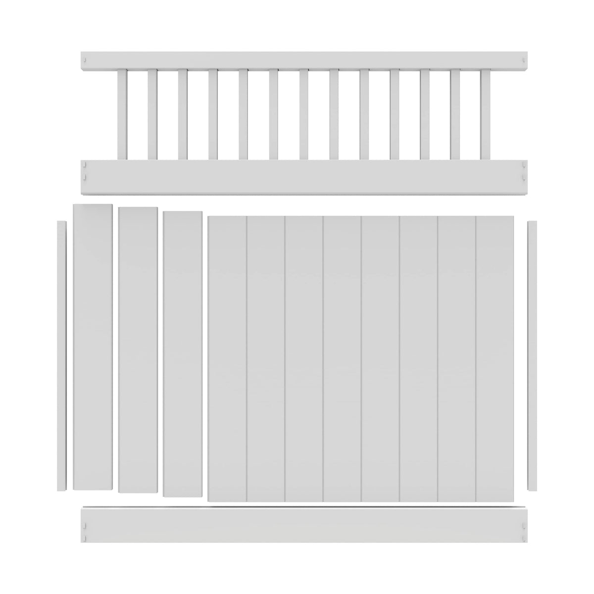 Freedom Bexley 6-ft H x 6-ft W White Vinyl Fence Panel (Unassembled)