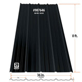 Gibraltar Building Products 3.125-ft x 8-ft SM-Rib Black Galvalume Steel Roof Panel, 29-Gauge, 36-in Coverage