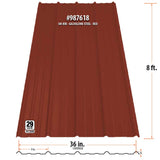Gibraltar Building Products 3.125-ft x 8-ft SM-Rib Red Galvalume Steel Roof Panel, 29-Gauge, 36-in Coverage