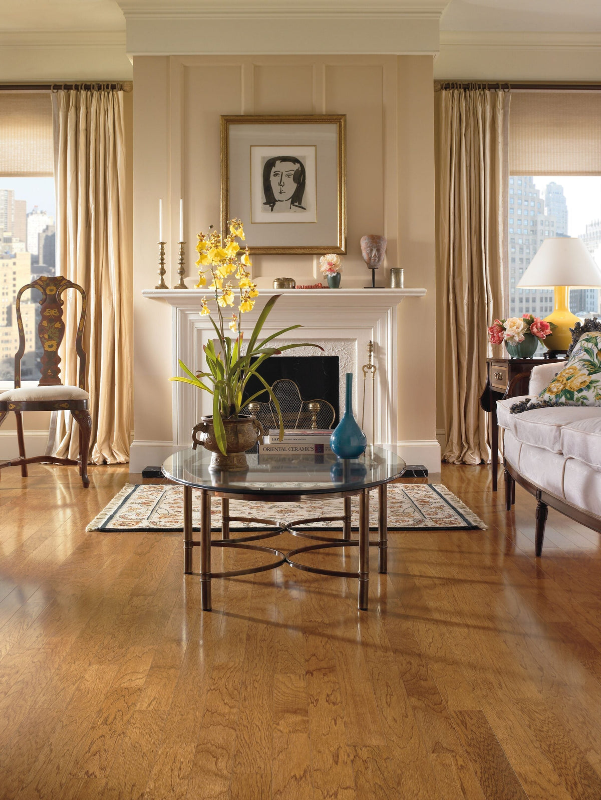 Bruce (Sample) Turlington Lock and Fold Golden Spice Hickory Engineered Smooth/Traditional Hardwood Flooring