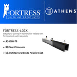 Fortress Building Products Athens 4-ft H x 4-ft W Gloss Black Powder-coated Aluminum Spaced Picket Pressed-point Privacy Walk-thru Fence Gate