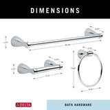 Delta 3-Piece Foundations Polished Chrome Decorative Bathroom Hardware Set