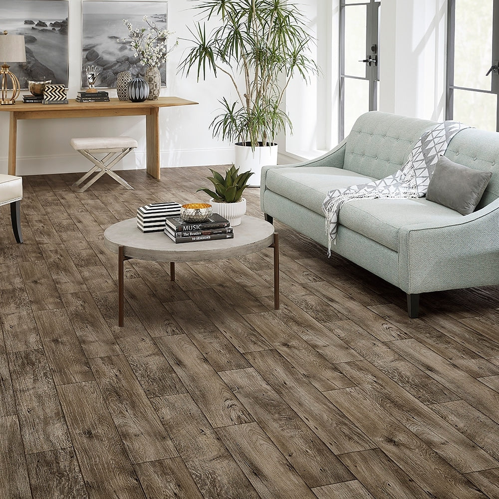 Style Selections 12-ft W Cut-to-Length Remington Oak Wood-Look Low-Gloss Sheet Vinyl Flooring