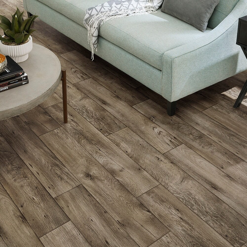 Style Selections 12-ft W Cut-to-Length Remington Oak Wood-Look Low-Gloss Sheet Vinyl Flooring