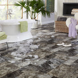Style Selections 12-ft W Cut-to-Length Montfort Slate Stone-Look Low-Gloss Sheet Vinyl Flooring