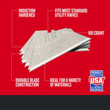 CRAFTSMAN Carbon Steel 3/4-in Utility Replacement Blades, Induction-Hardened – 100-Pack