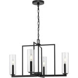 Progress Lighting Glennaire 4-Light Matte Black Modern/Contemporary Chandelier