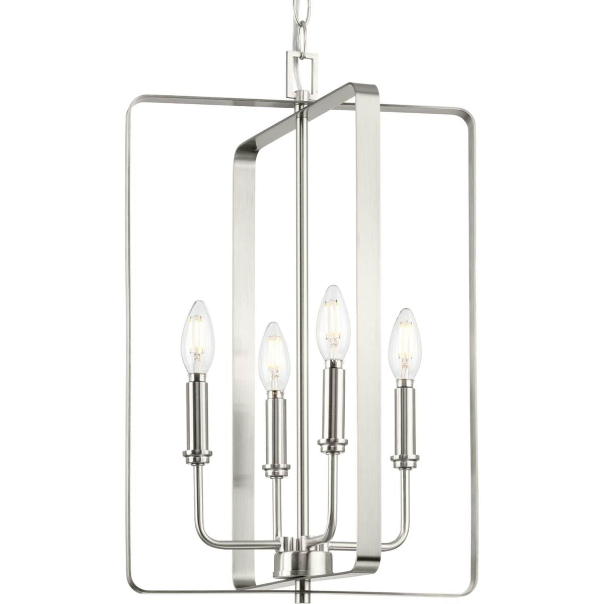 Progress Lighting McColl 4-Light Brushed Nickel Transitional Cage Chandelier
