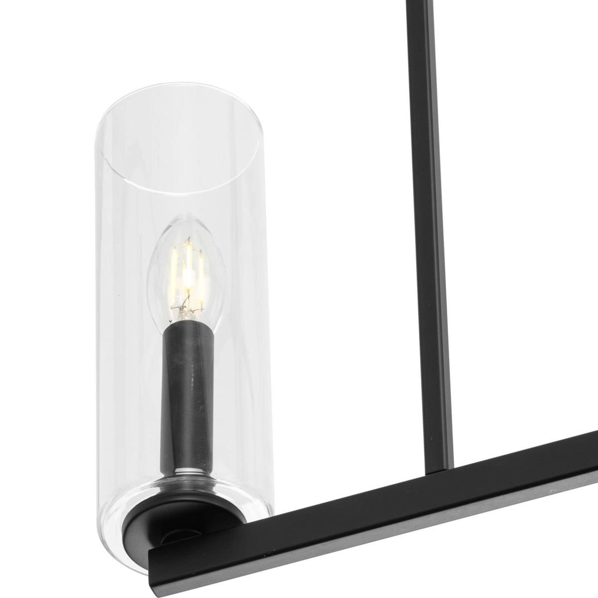 Progress Lighting Glennaire 4-Light Matte Black Modern/Contemporary Chandelier