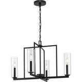 Progress Lighting Glennaire 4-Light Matte Black Modern/Contemporary Chandelier
