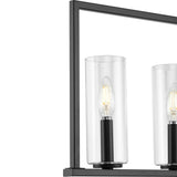 Progress Lighting Roxobel 3-Light Matte Black Modern/Contemporary Square Medium Hanging Pendant Light