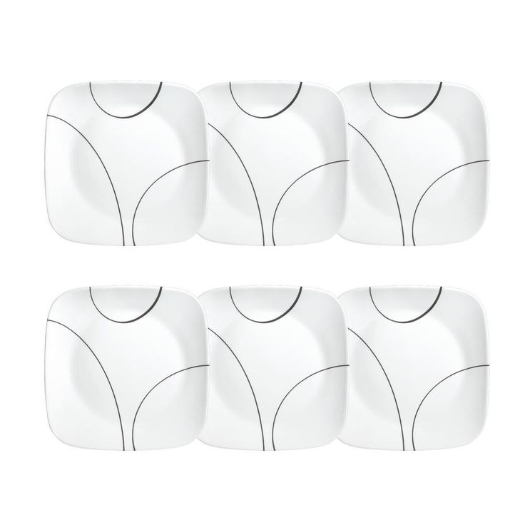 Splendor Vitrelle; Square Splendor Vitrelle 6-Piece Contemporary Splendor Glass Dinnerware Set (Service for 6)