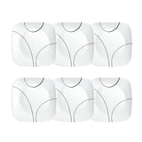 Splendor Vitrelle; Square Splendor Vitrelle 6-Piece Contemporary Splendor Glass Dinnerware Set (Service for 6)