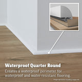 SimpleSolutions For use with WetProtect Technology White 0.75-in x 94.5-in Vinyl Floor Quarter Round