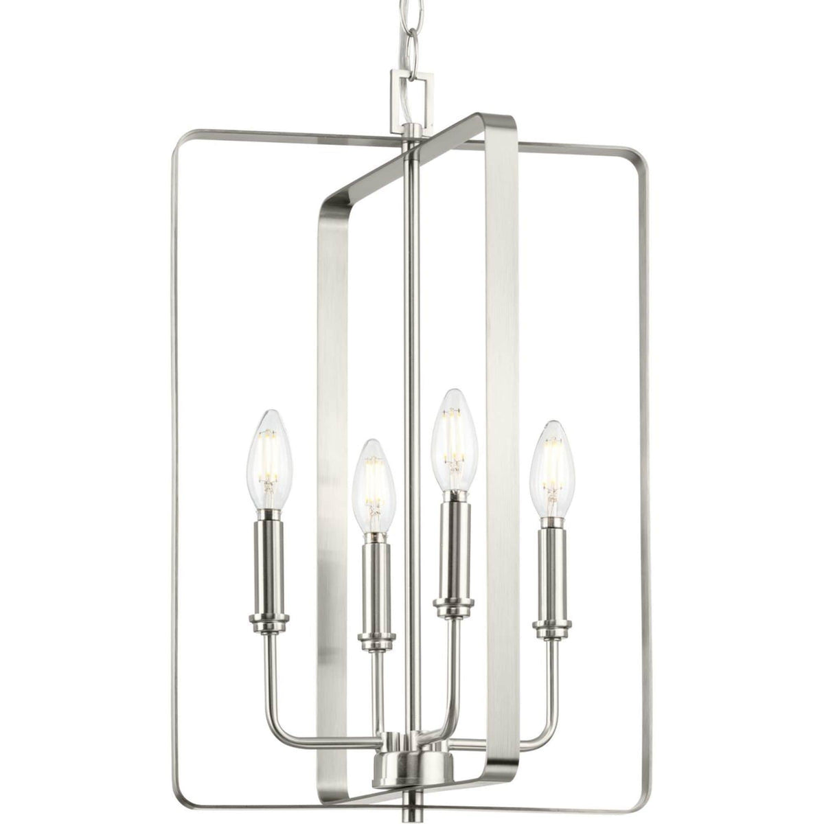Progress Lighting McColl 4-Light Brushed Nickel Transitional Cage Chandelier