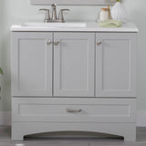Diamond NOW Cassidy 36-in Pearl Gray Single Sink Bathroom Vanity with White Cultured Marble Top