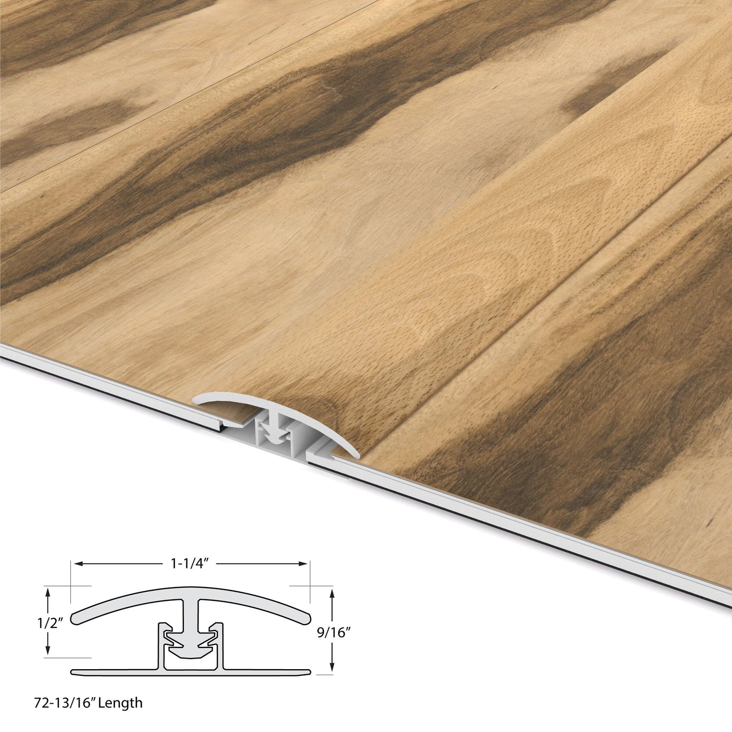 CALI Huntington Hickory 1.25-in x 72-in Vinyl Floor T-Moulding