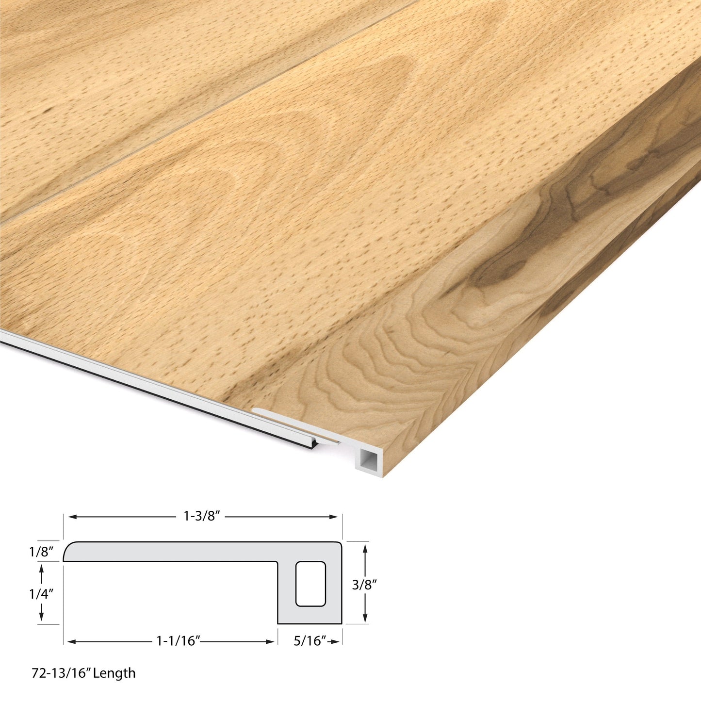 CALI Pro with Mute Step Huntington Hickory 1.37-in x 72-in Vinyl Floor Threshold