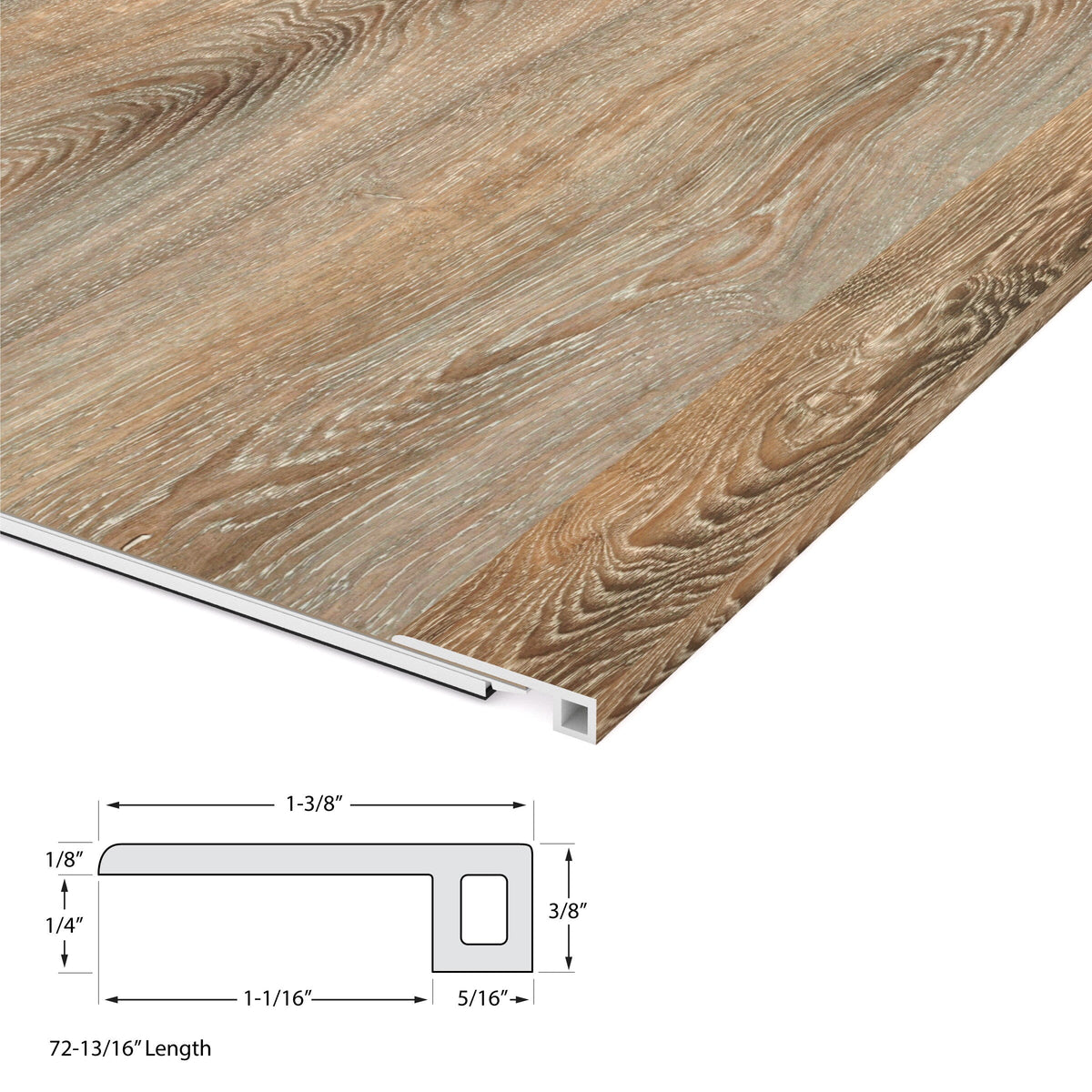 CALI Dockwood Oak 1.37-in x 72-in Vinyl Floor Threshold