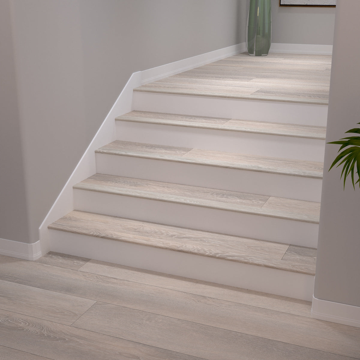 CALI Vinyl Pro with Mute Step 2.06-in x 72-in Castaway Oak Prefinished Stair Nosing