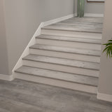 Cali Bamboo Gray Ash Vinyl Stair Tread — Classic, 11.5 in x 48.03 in