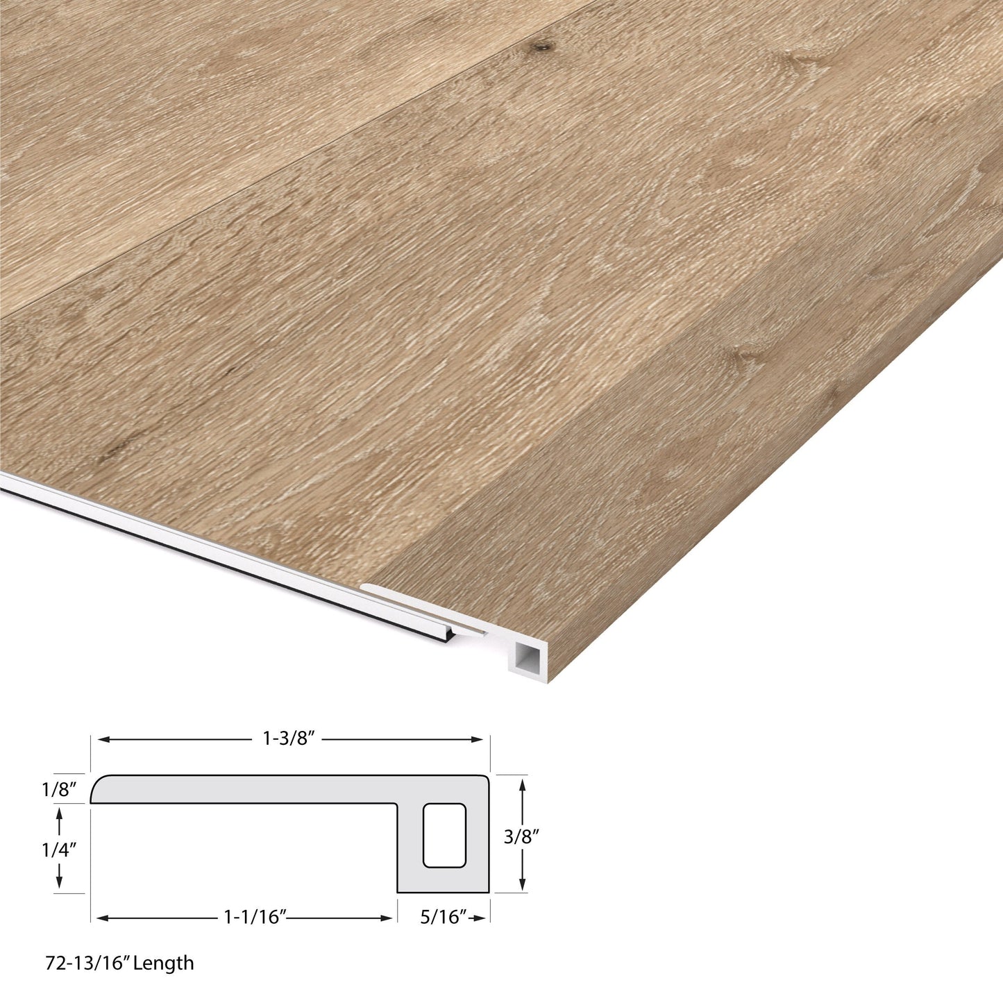CALI Aged Hickory 1.37-in x 72.83-in Vinyl Floor Threshold