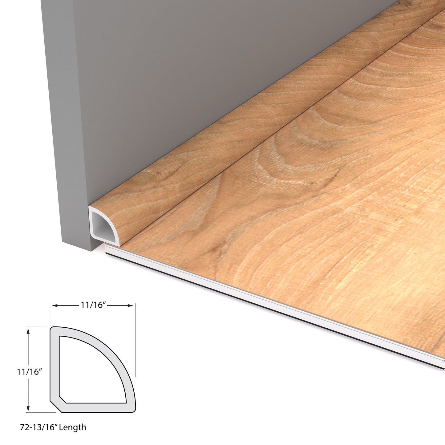 CALI North Shore Oak 0.7-in x 72.83-in Vinyl Floor Quarter Round