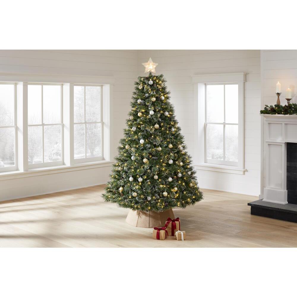 7.5 ft Sparkling Amelia Pine LED Pre-Lit Artificial Christmas Tree with Warm White Lights - Super Arbor