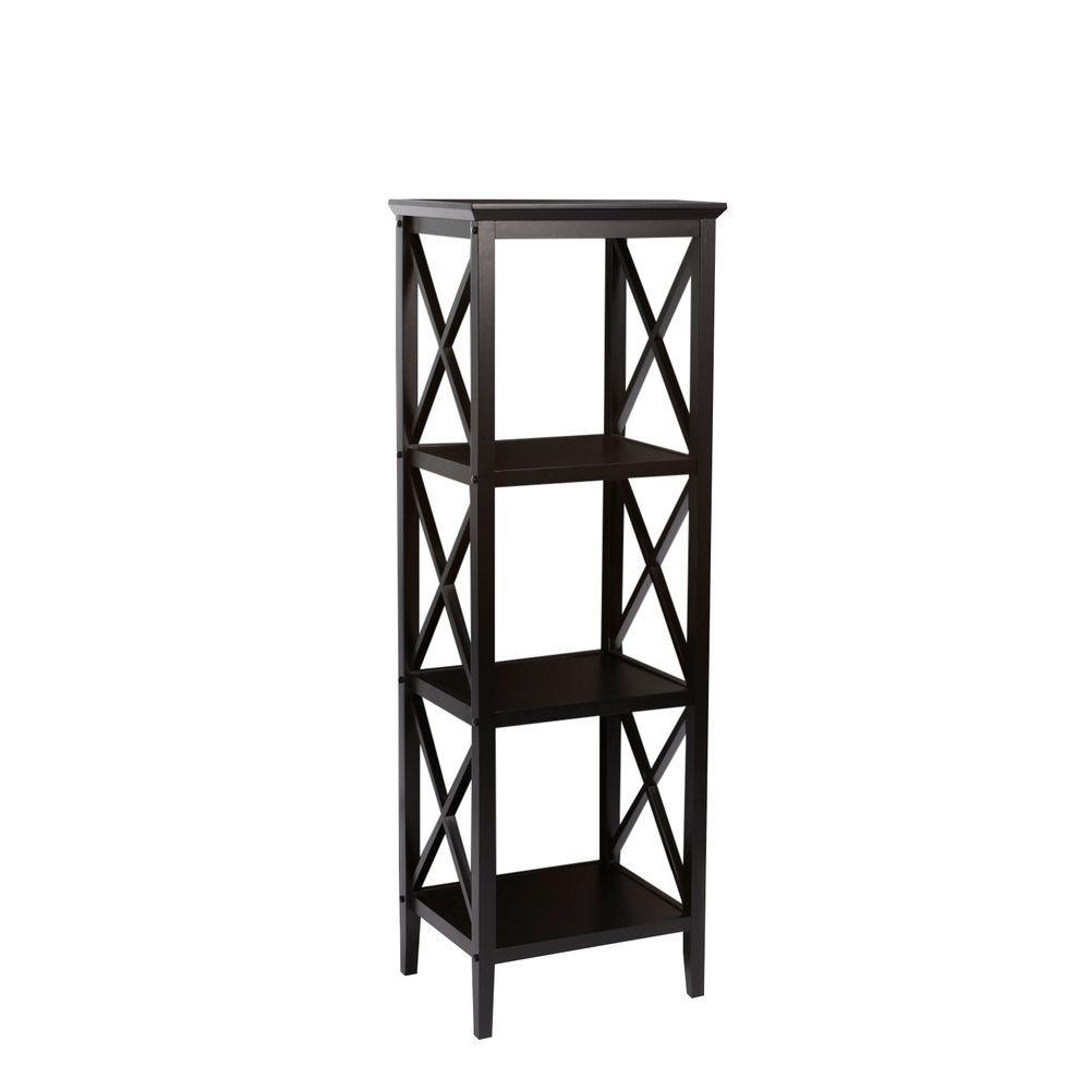 X-Frame 18.11 in. W Bathroom Towel Tower in White - Super Arbor