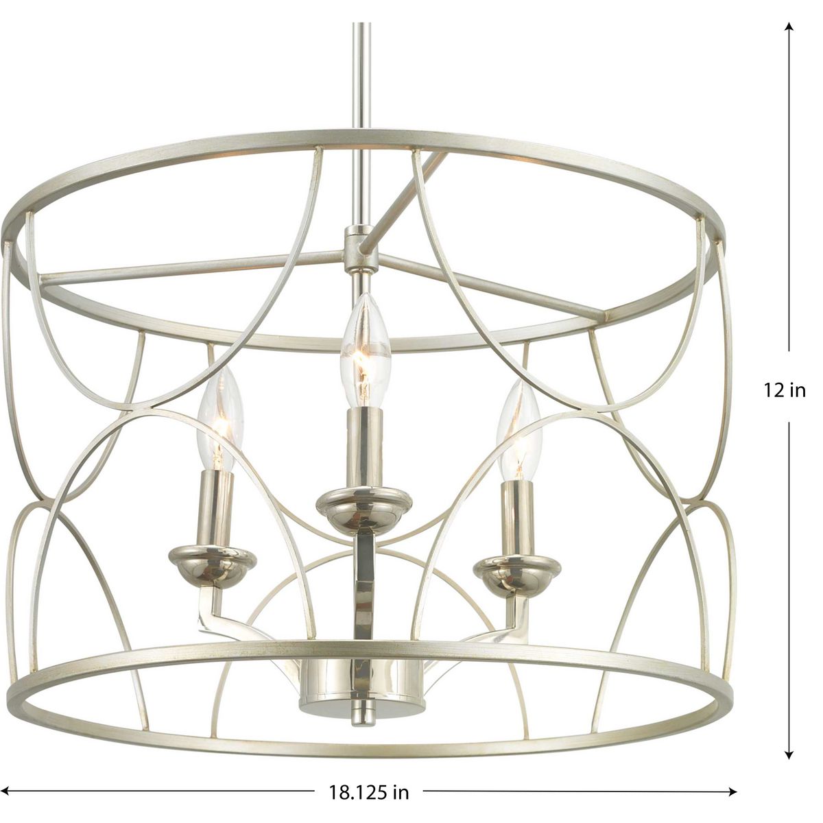 Progress Lighting Landree 3-Light Gray Traditional Chandelier