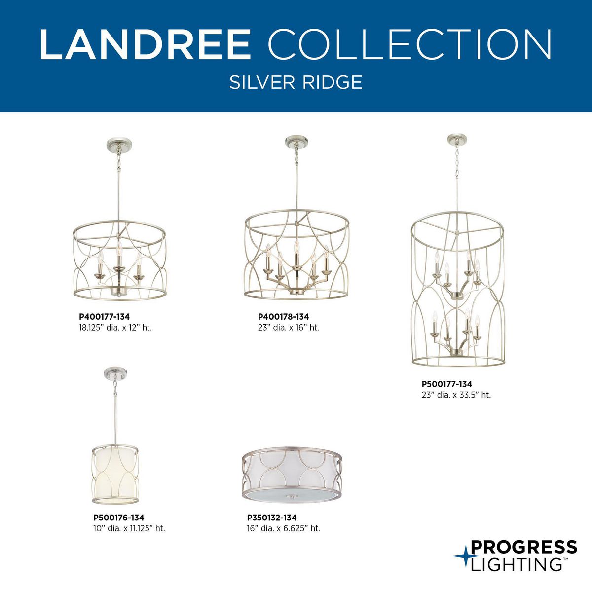 Progress Lighting Landree 5-Light Gray Traditional Chandelier